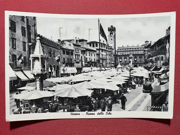 Cartolina - Verona - Piazza delle Erbe - 1950
