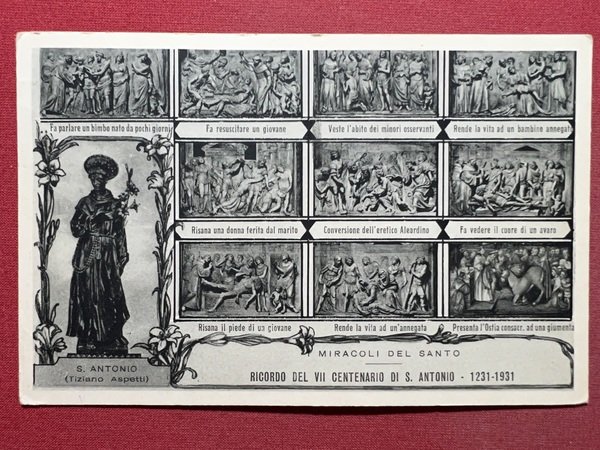 Cartolina - Ricordo del VII Centenario di S. Antonio 1231-1931 …