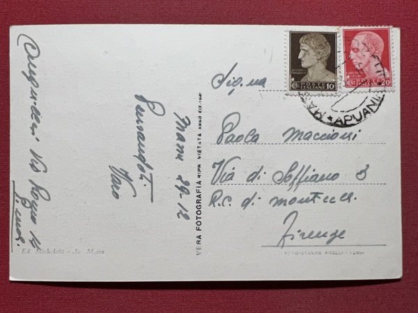 Cartolina - Apuania Massa - Piazza Garibaldi - 1933