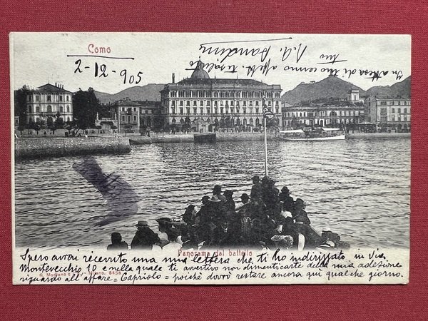 Cartolina - Como - Panorama dal Battello - 1905