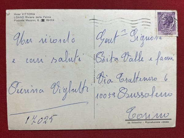 Cartolina - Hotel Vittoria - Loano - Riviera delle Palme …