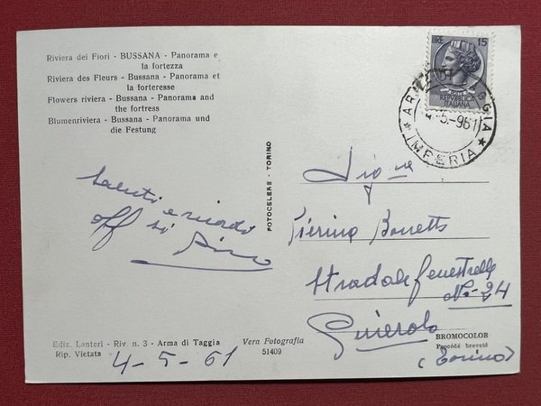 Cartolina - Riviera dei Fiori - Bussana - Panorama e …