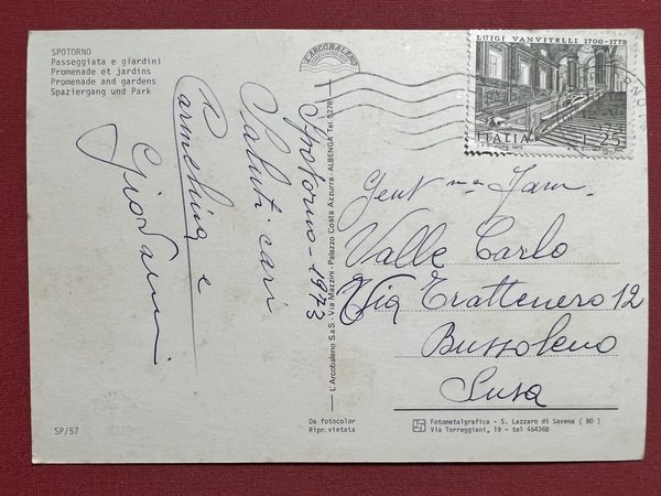 Cartolina - Spotorno ( Savona ) - Passeggiata e Giardini …