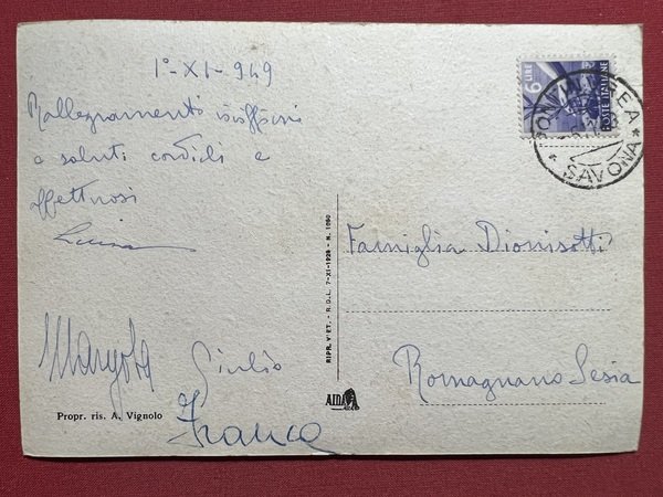 Cartolina - Pontinvrea ( Savona ) - 1949