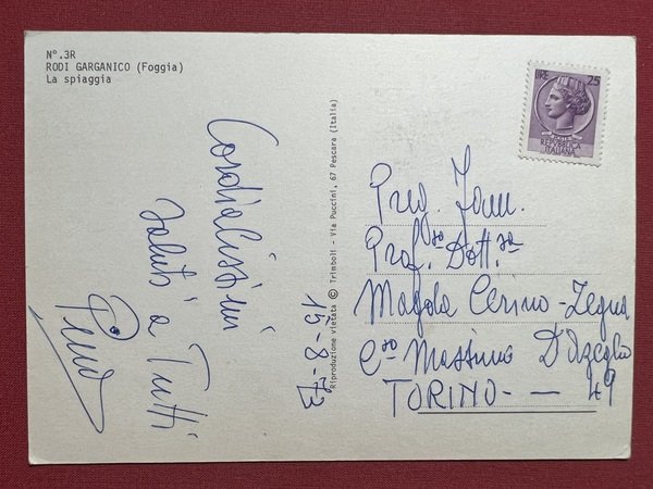 Cartolina - Rodi Garganico ( Foggia ) - La Spiaggia …