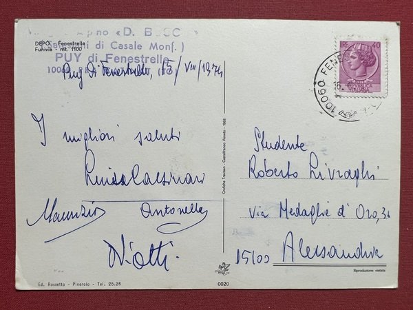 Cartolina - Depo - Fenestrelle - Funivia - 1974