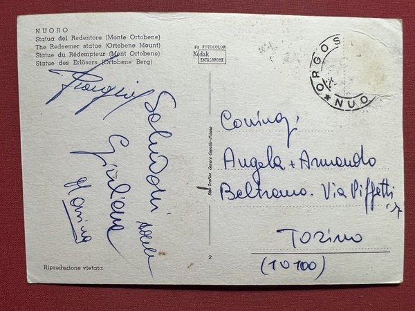 Cartolina - Nuoro - Statua del Redentore ( Monte Ortobene …