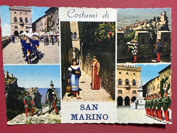 Cartolina - Costumi di San Marino - Vedute diverse - …