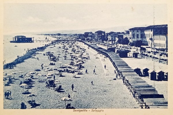 Cartolina - Senigallia ( Ancona ) - Spiaggia - 1935 …
