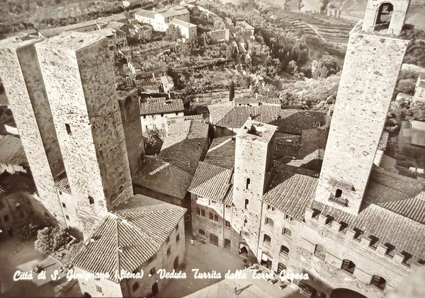 Cartolina Città di S. Gimignano (Siena) - Veduta Turrita dalla …