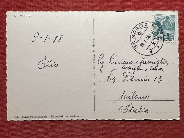 Cartolina - Svizzera - St. Moritz - 1938