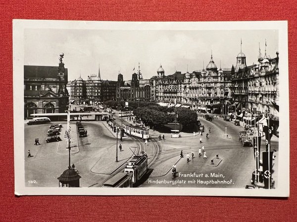 Cartolina - Frankfurt am Main - Hindenburgplatz mit Hauptbahnhof - …