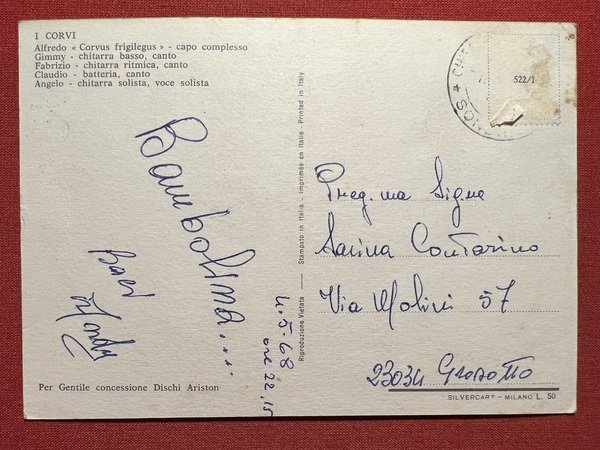 Cartolina - Gruppo Musicale - I Corvi - 1968