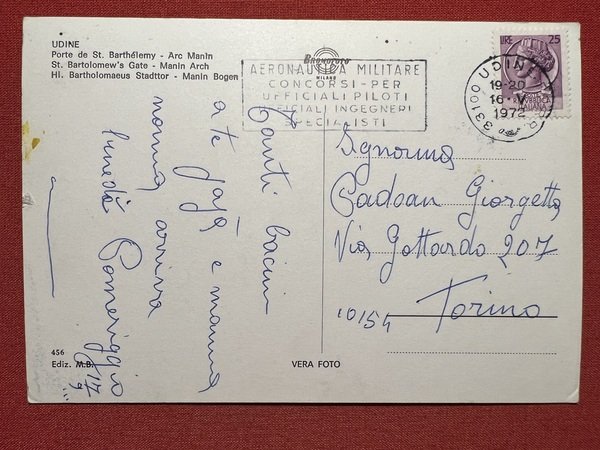 Cartolina - Udine - Porta di S. Bartolomeo Arco Manin …