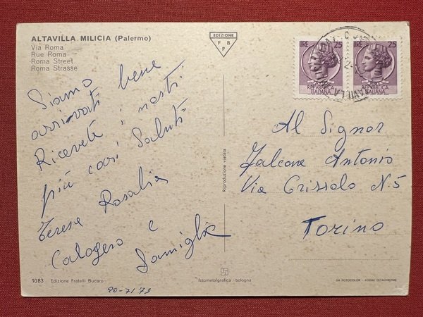 Cartolina - Altavilla Milicia ( Palermo ) - Via Roma …