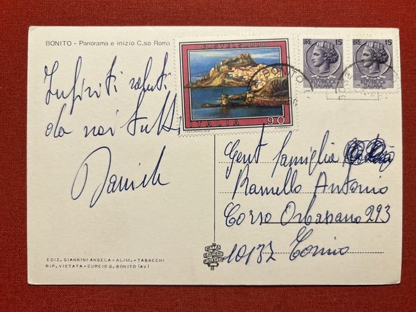 Cartolina - Bonito ( Avellino ) - Panorama e inizio …