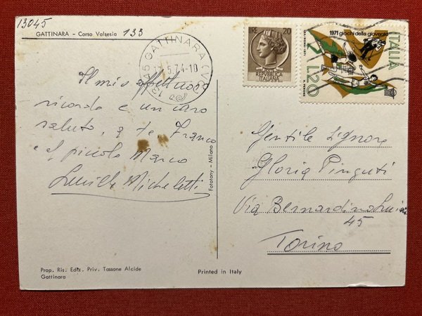 Cartolina - Gattinara ( Vercelli ) - Corso Valsesia - …