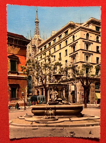 Cartolina - Milano - Piazza Fontana - 1960