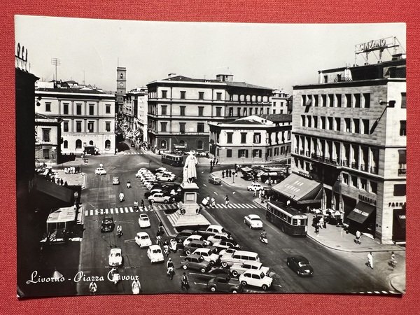 Cartolina - Livorno - Piazza Cavour - 1961