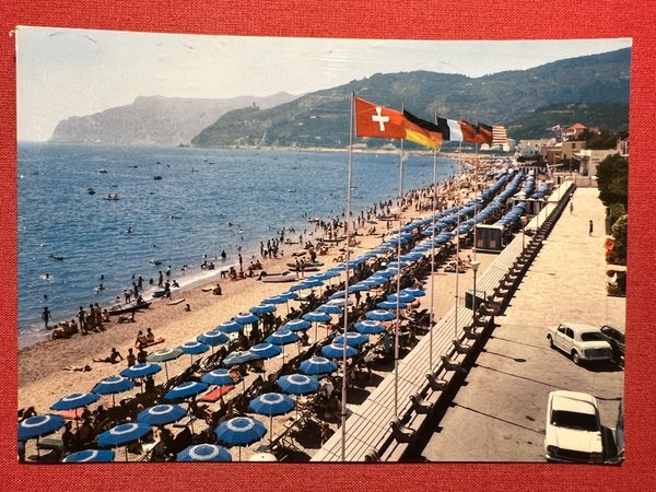 Cartolina - Spotorno ( Savona ) - La Spiaggia - …