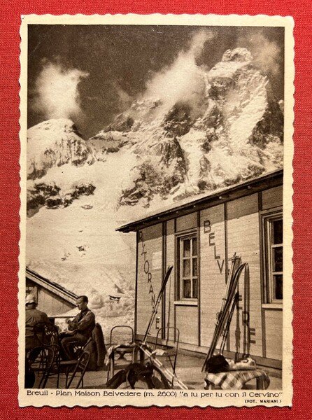 Cartolina - Breuil - Plan Maison Belvedere - 1940