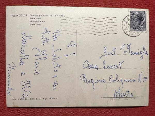 Cartolina Pietra Ligure (Savona) - Riviera delle Palme - Scorcio …