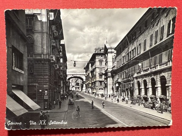 Cartolina - Genova - Via XX Settembre - 1953