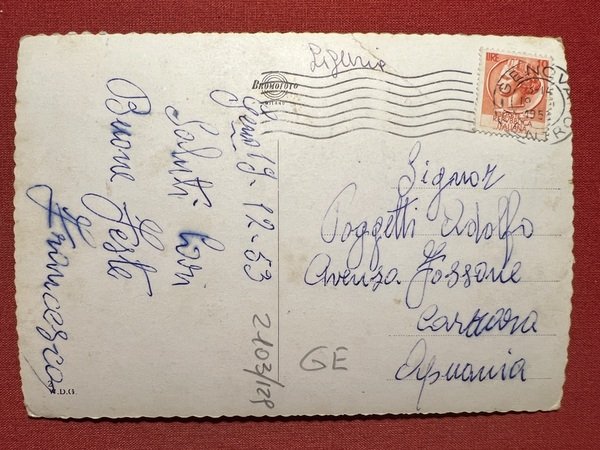 Cartolina - Genova - Via XX Settembre - 1953