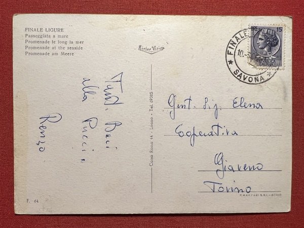 Cartolina - Finale Ligure ( Savona ) - Passeggiata a …