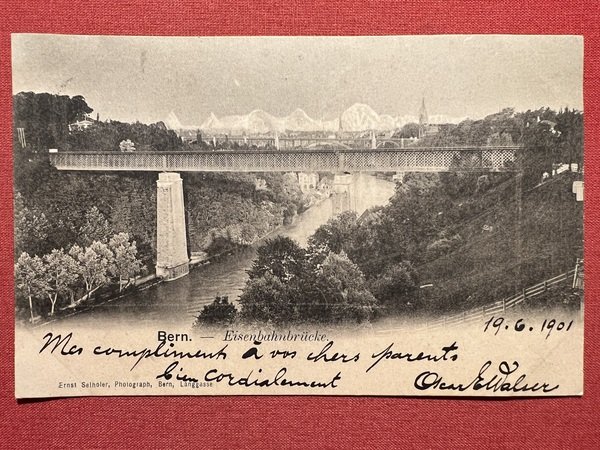 Cartolina - Svizzera - Bern - Eisenbahnbrücke - 1901