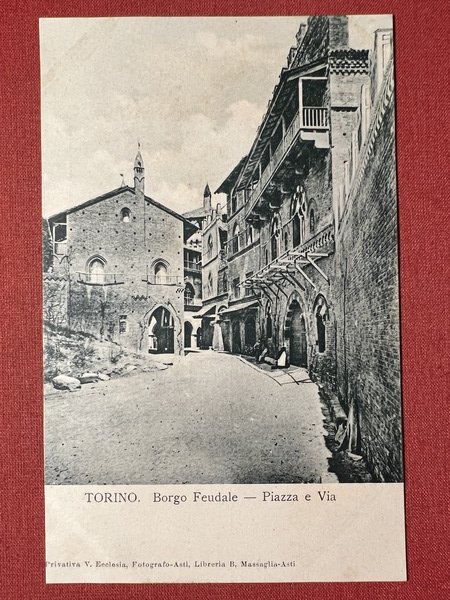 Cartolina - Torino - Borgo Feudale - Piazza e Via …