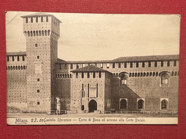 Cartolina - Milano - Castello Sforzesco - Torre di Bona …