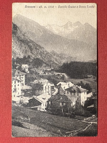 Cartolina - Brusson - Castello Graine e Becca Torche - …