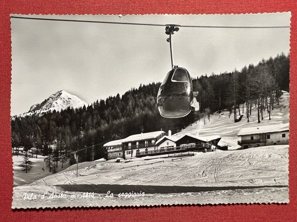Cartolina - Pila d'Aosta - La Seggiovia - 1960 ca.