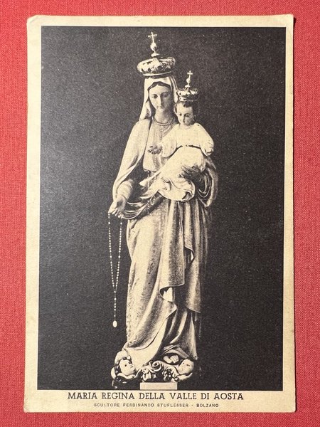 Cartolina - Maria Regina della Valle di Aosta - Scultura …