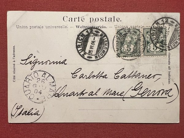 Cartolina - Svizzera - Zürichhorn - 1904