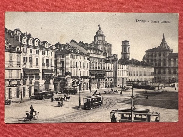 Cartolina - Torino - Piazza Castello - 1915