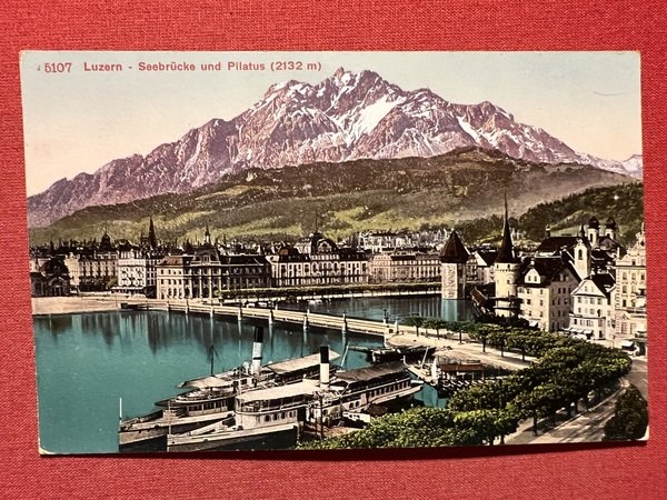 Cartolina - Svizzera - Luzern - Seebrücke und Pilatus - …