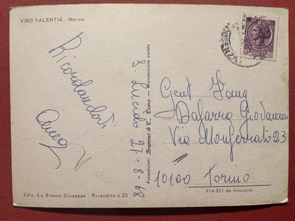Cartolina - Vibo Valentia - Marina - 1968