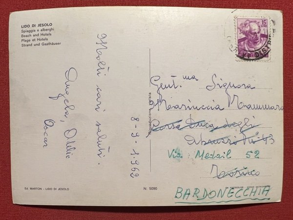Cartolina - Lido di Jesolo ( Venezia ) - Spiaggia …