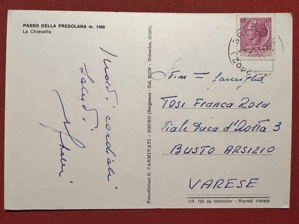 Cartolina - Passo della Presolana ( Brescia ) - La …