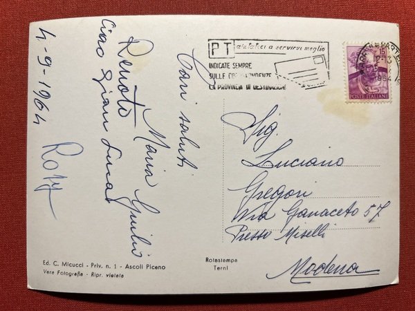 Cartolina - Ascoli Piceno - Piazza Matteotti - 1964