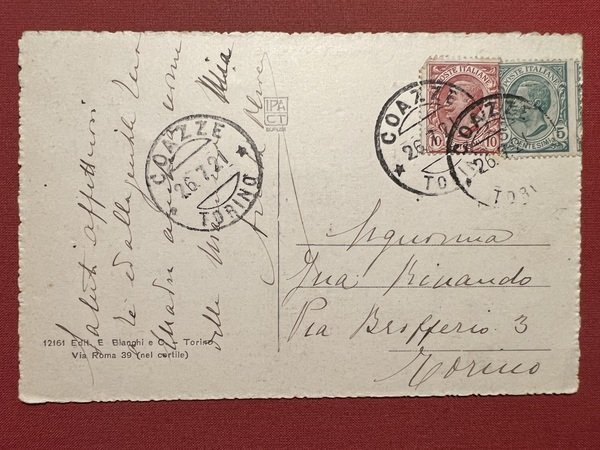 Cartolina - Coazze ( Torino ) - Panorama - 1921