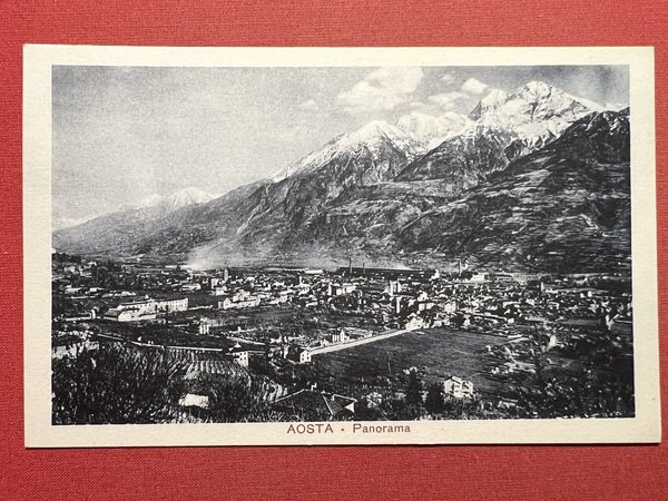 Cartolina - Aosta - Panorama - 1927 ca.