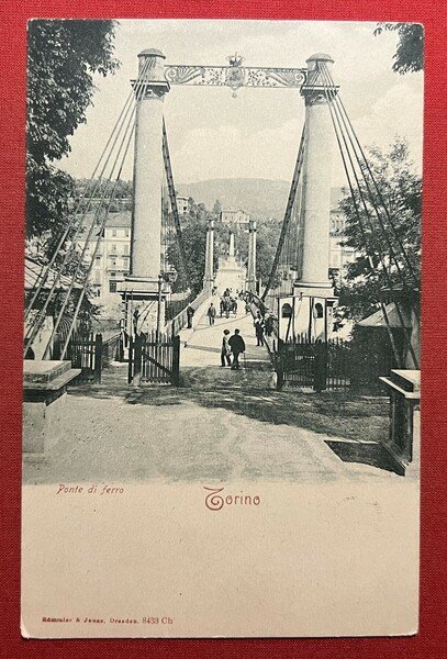 Cartolina - Torino - Ponte di Ferro - 1900 ca.