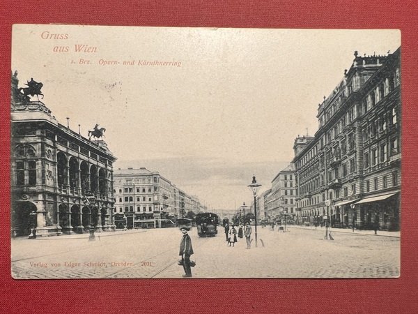 Cartolina - Gruss aus Wien - Opern-und Karntherring - 1900