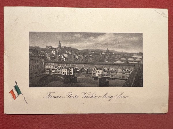 Cartolina - Firenze - Ponte Vecchio e Lungarno - 1921