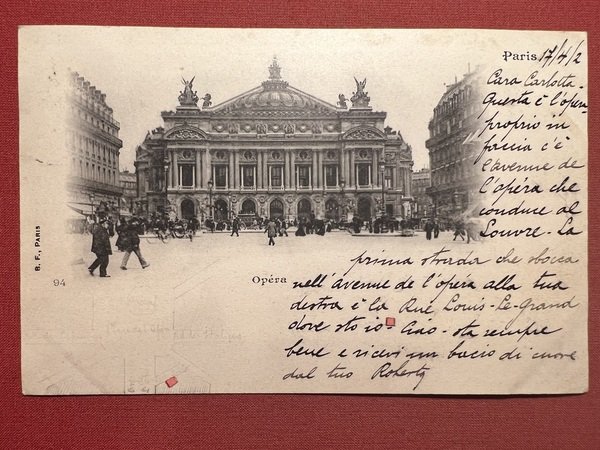 Cartolina - Francia - Paris - Opera - 1902