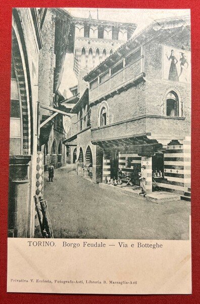 Cartolina - Torino - Borgo Feudale - Via e Botteghe … | Immagine principale
