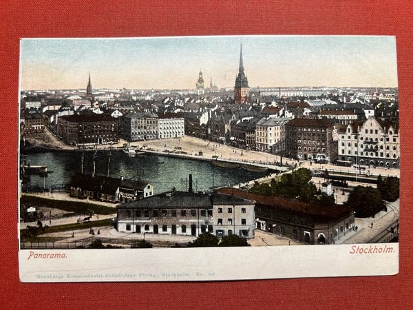 Cartolina - Svezia - Stockholm - Panorama - 1910 ca.